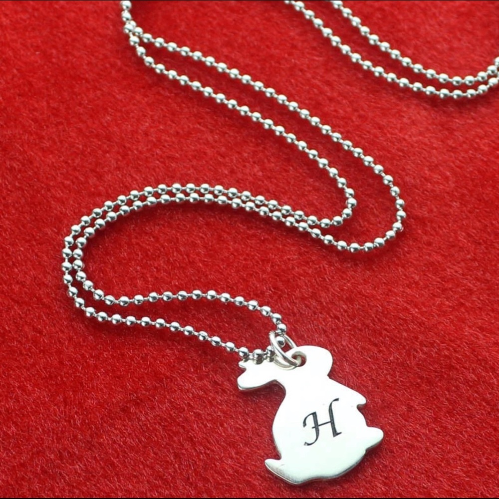 Sterling Silver Personalized Initial Rabbit - Picture 6 of 8